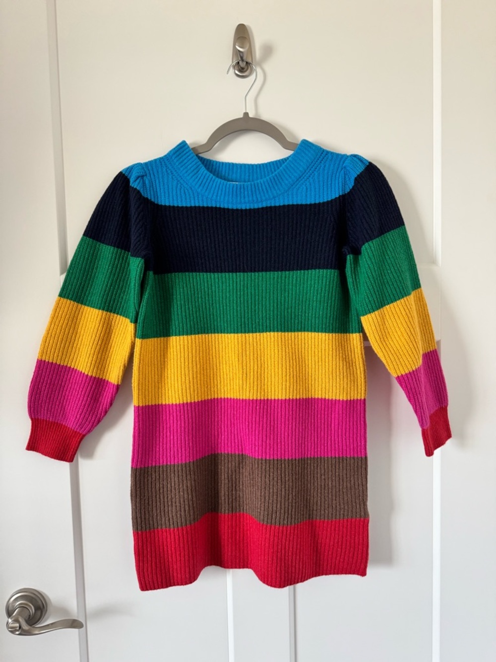 Gap Kids Multicolor Happy Stripe Knit Long Sleeve Sweater Dress Size M, 8
